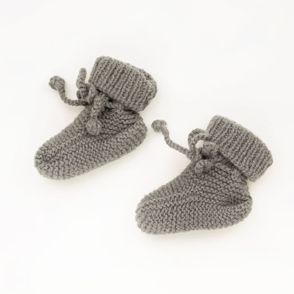 Chaussons tricot main - gris